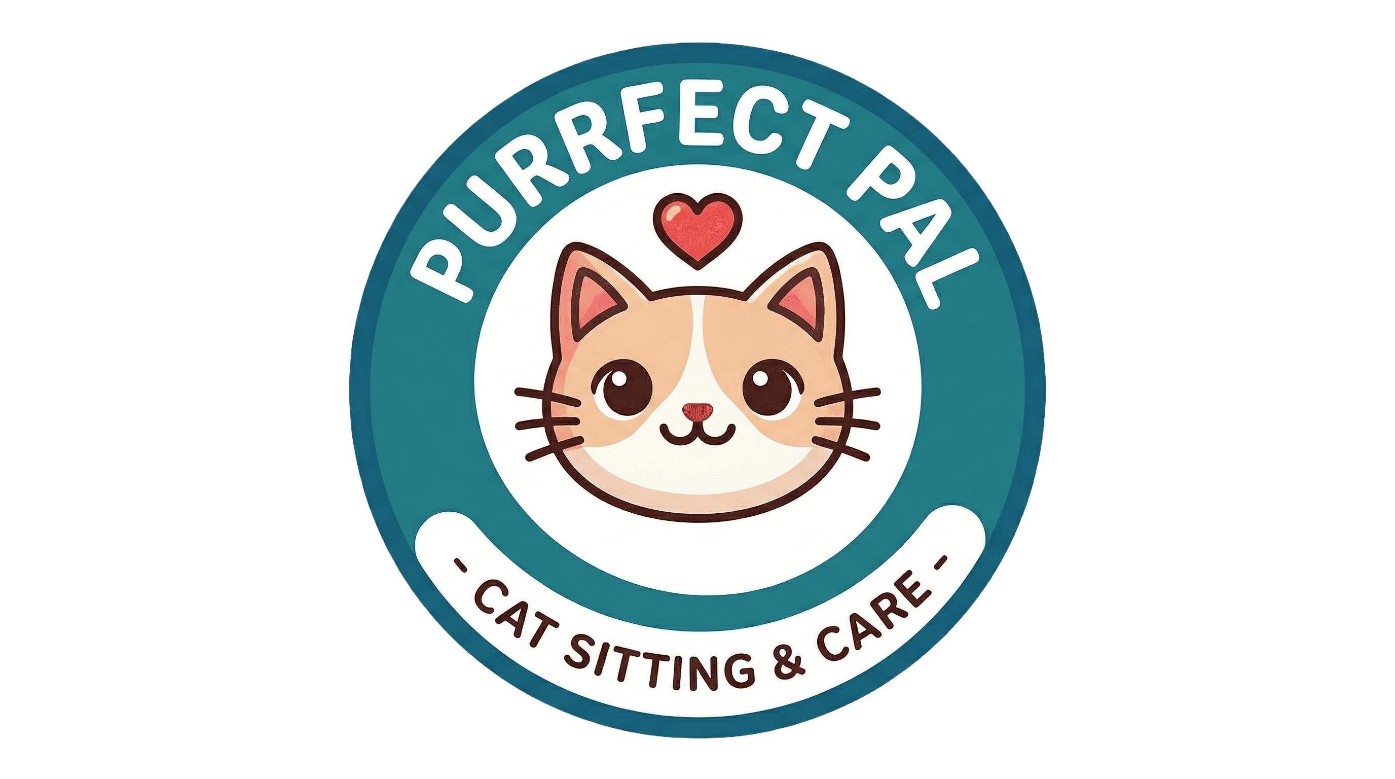 Purrfect Pal Logo - cat face in teal badge